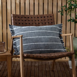 Yard Tide Navy Textured Stripe Cushion